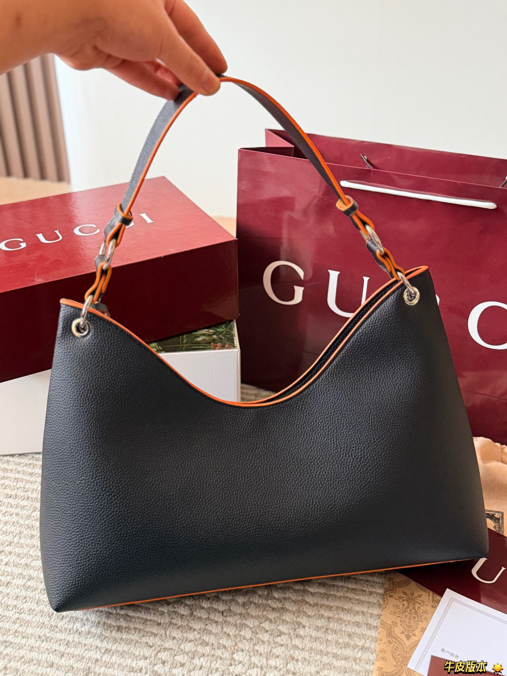 GEM276  New arrive fashion black brown red orange khaki bag for woman hands bag beautiful gift to choose gift 42x19cm