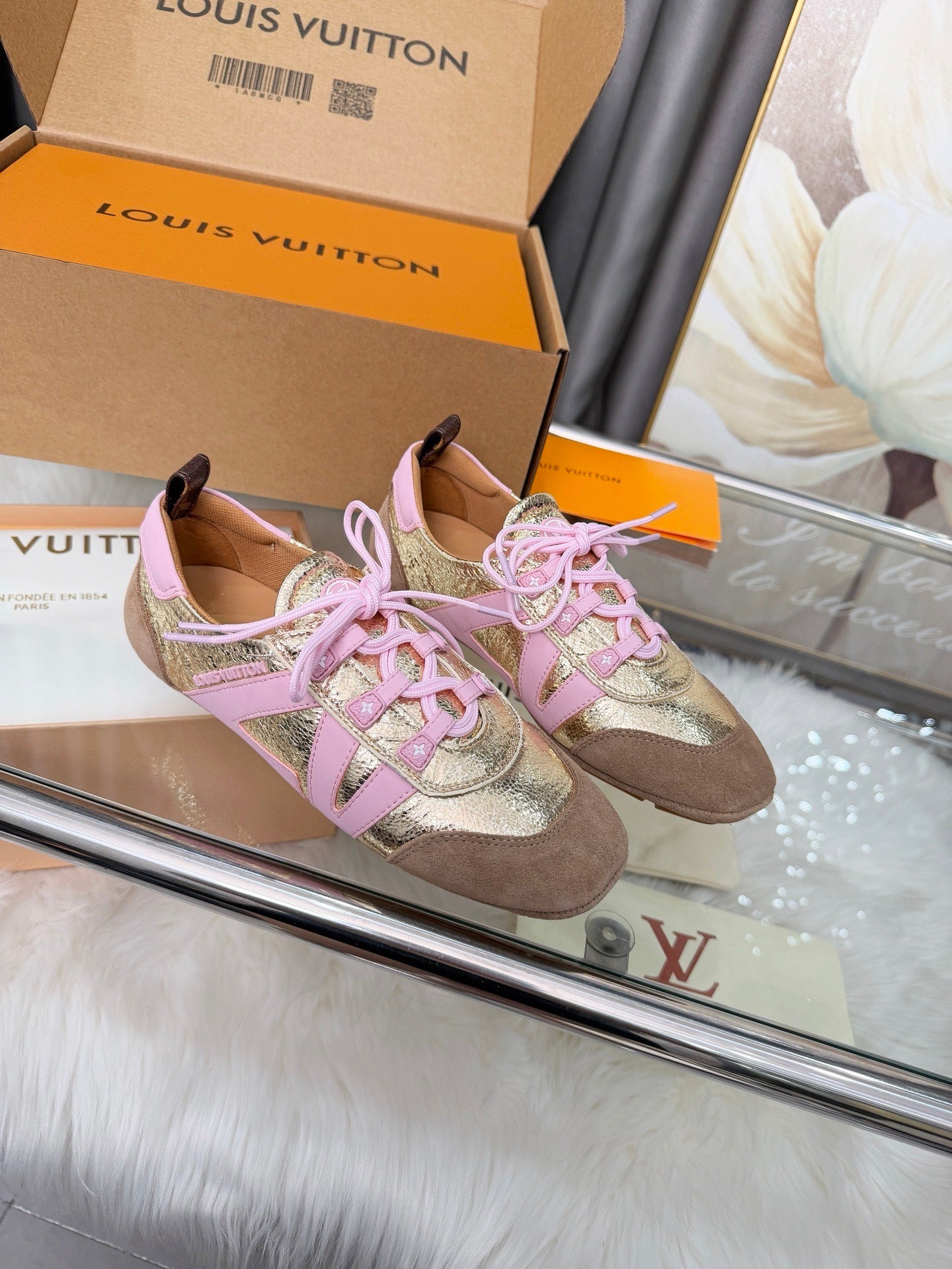 LEM381 Designer Shoes trainer women Sneakers shoes for women pink brown green color high quality size 35 to 41
