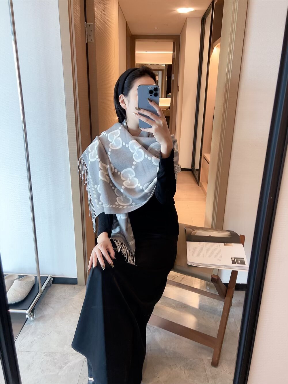 GEM114 Cashmere knitted scarf Women Man Designer Scarf fashion brand Cashmere Scarves For Winter Womens and mens Long Wraps Size  60*200cm