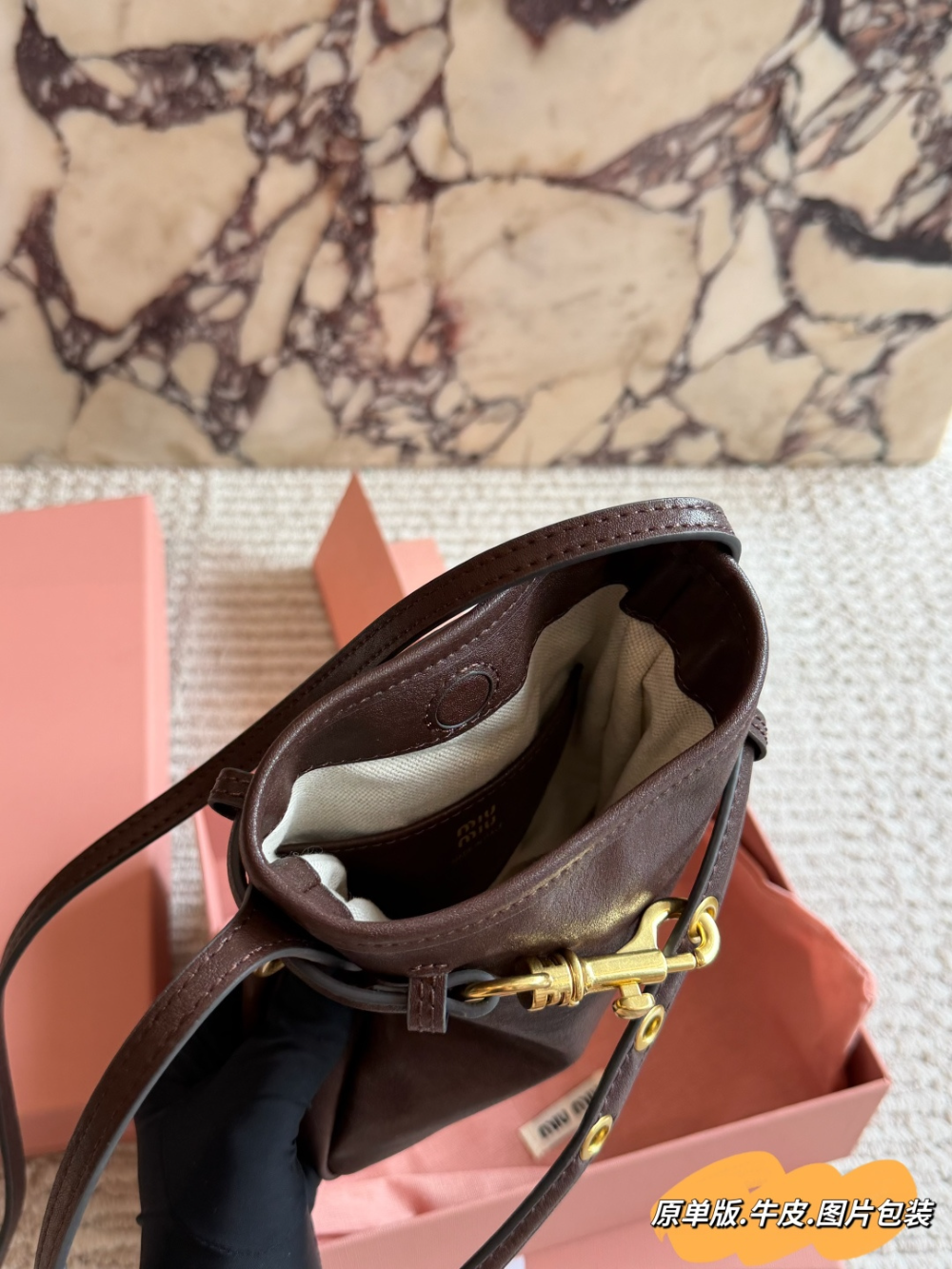 MIU03 New arrive fashion black brown color bag for woman beautiful gift to choose gift size to choose 18*17cm