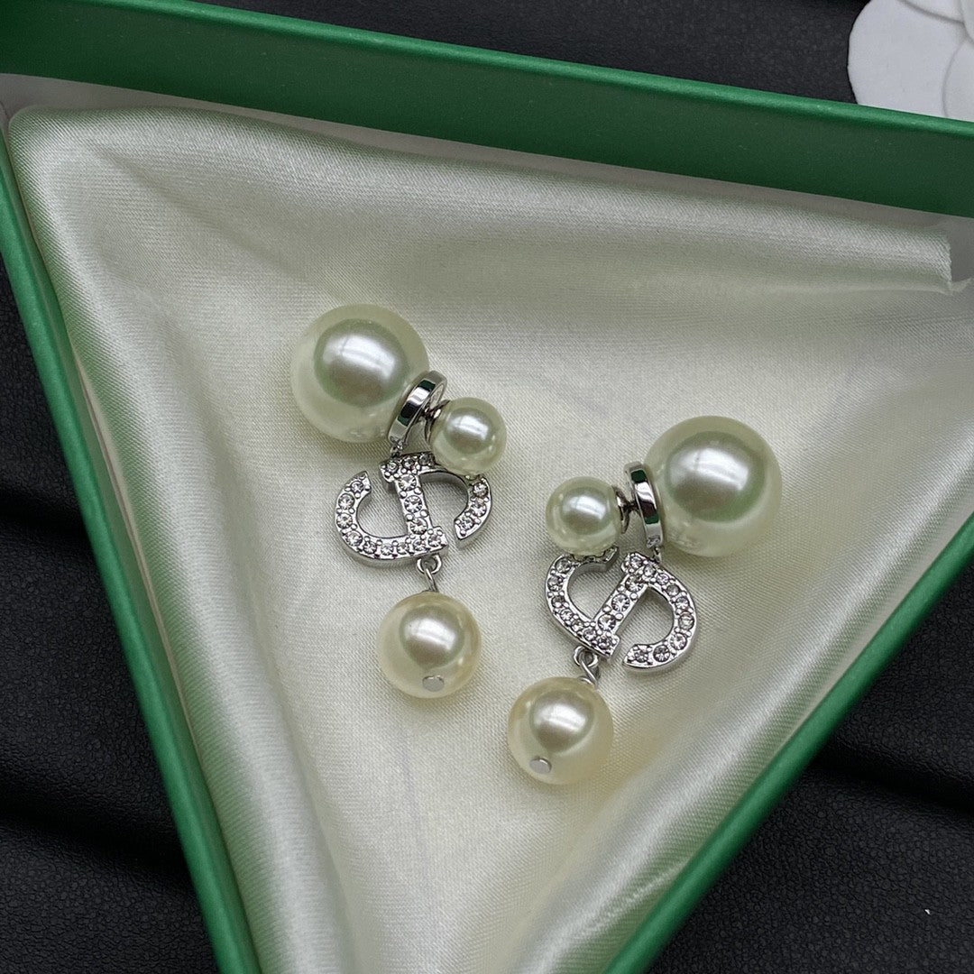 DEM276 New Arrive Fashion  Hot Sale  with Diamond Pearl Earring  for Woman Jewelry To Choose