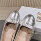 DEM346 Designer women's shoes women's flat shoes silver colors high quality sizes 35 to 42
