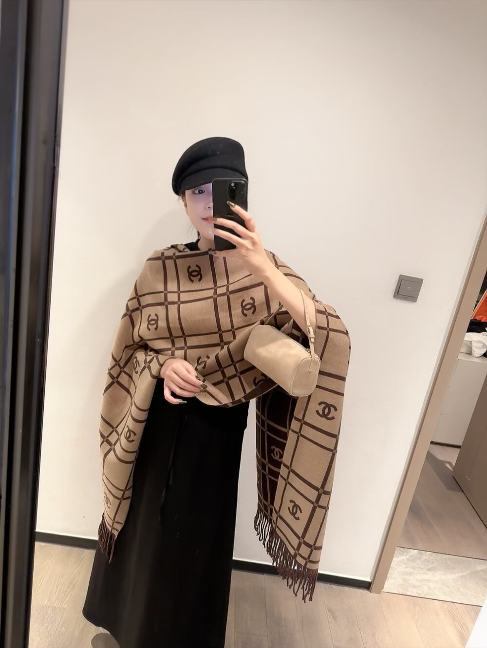 CEM177 Designer Scarf Silk wool viscose fiber Cotton Blend Women Fashion Silks Scarf Designers Scarves luxury Silk color-blocking fringed edges