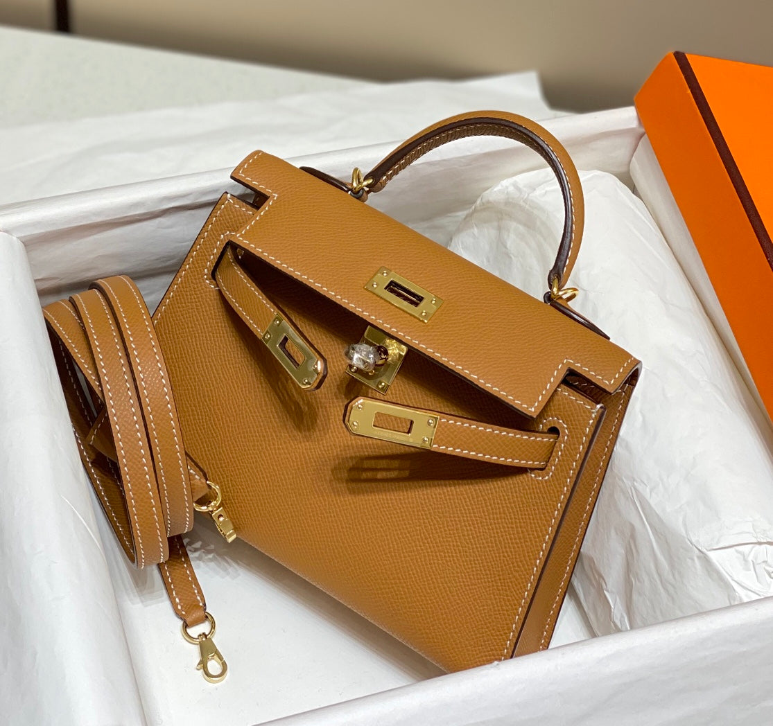 HEM92 TOP Original Top-grade original single-layer leather New Genuine Leather Women's Crossbody Stewardess 19CM