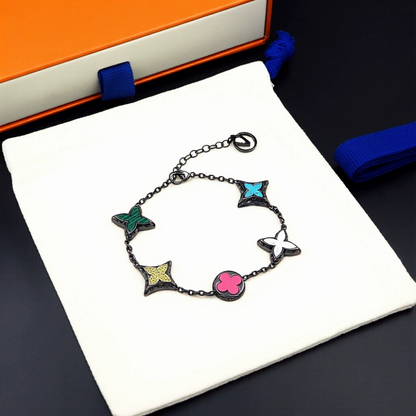 LEM468 New trendy multi-color four-leaf collar chain bracelet personalized luxury high-end accessory available as a gift option