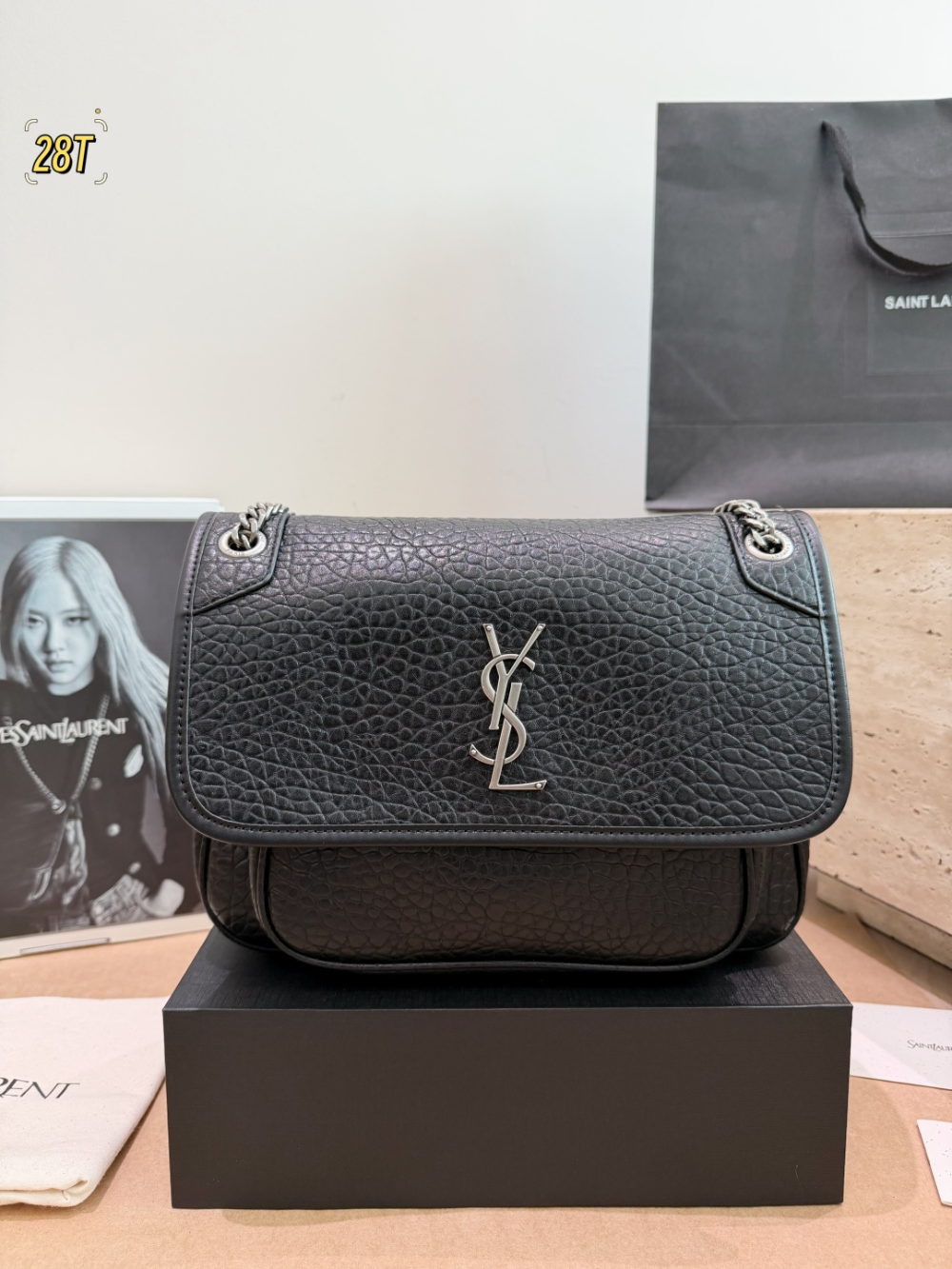 YLEM28 New arrive fashion black  red brown white bag for woman hands bag beautiful gift to choose gift 2 size