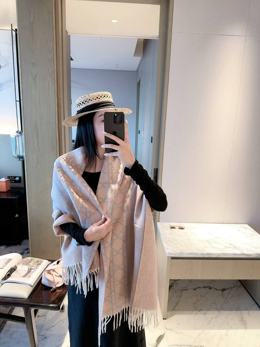 DEM340 new arrive  Hot sale black pink color fashion beautiful  scarf  for woman gift  to choose size 180*60cm