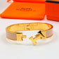 HEM78 Mini Kell  Stainless Steel Wholesale 18K Rose Gold Multi-color Gold Enamel Narrow-edge Bracelet in Milk Tea Color for Woman Gift