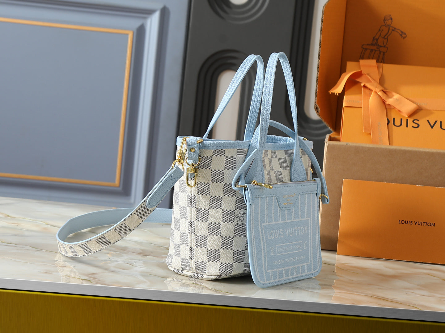 LEM491 New arrive fashion blue bag for woman hands bag beautiful gift to choose gift 2 size