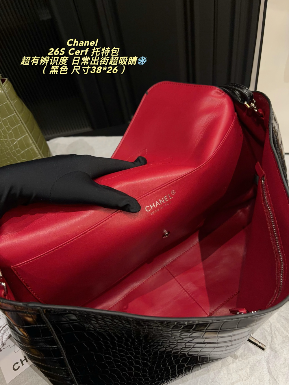 CEM353 New arrive fashion black green color bag for woman beautiful gift to choose gift size to choose 38*26cm