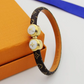 LEM385  New Arrive Fashion Open Bracelet Metal Letter Wristband Bracelet Couple Accessories for Woman