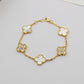 VEM32 Hot Sale Fashion 18k Akin Gold 4 Flowers Bracelet&bangle for Woman Size Jewelry Gift