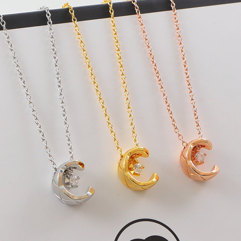 CEM234 New Arrive Fashion Diamond-patterned Necklace for Woman Titanium Steel Material Jewelry To Choose Gift