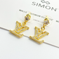 LEM393 New Arrive Fashion Gold Color  Full Diamond Earring  for Woman Jewelry Beautiful Jewelry To Choose Gift No with Box