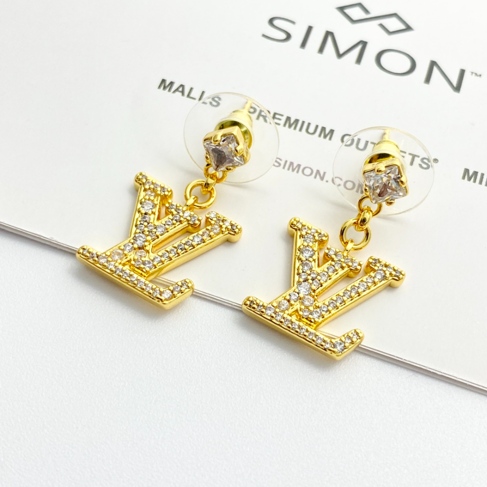 LEM393 New Arrive Fashion Gold Color  Full Diamond Earring  for Woman Jewelry Beautiful Jewelry To Choose Gift No with Box