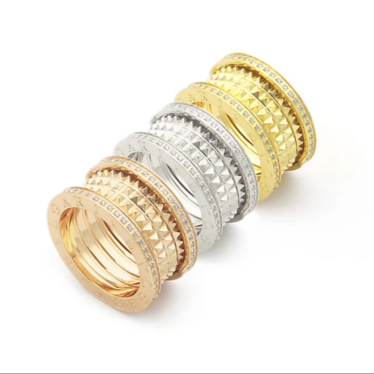 BR18  Hot Sale Fashion Rings with Diamond for Women Men Jewelry Couples Cubic Zirconia Wedding Rings Bague Femme