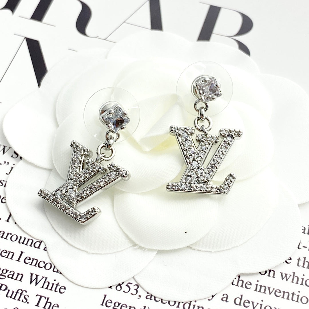 LEM393 New Arrive Fashion Gold Color  Full Diamond Earring  for Woman Jewelry Beautiful Jewelry To Choose Gift No with Box