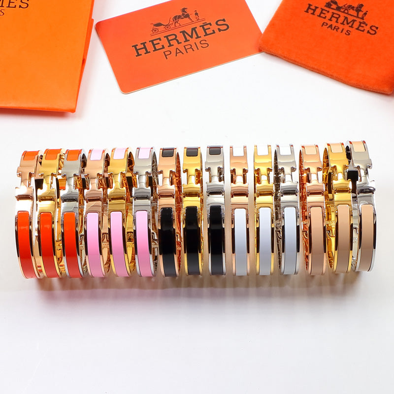 HEM76 mini Stainless Steel Wedding 18k gold silver color bracelet bangle Bague Femme for woman gift