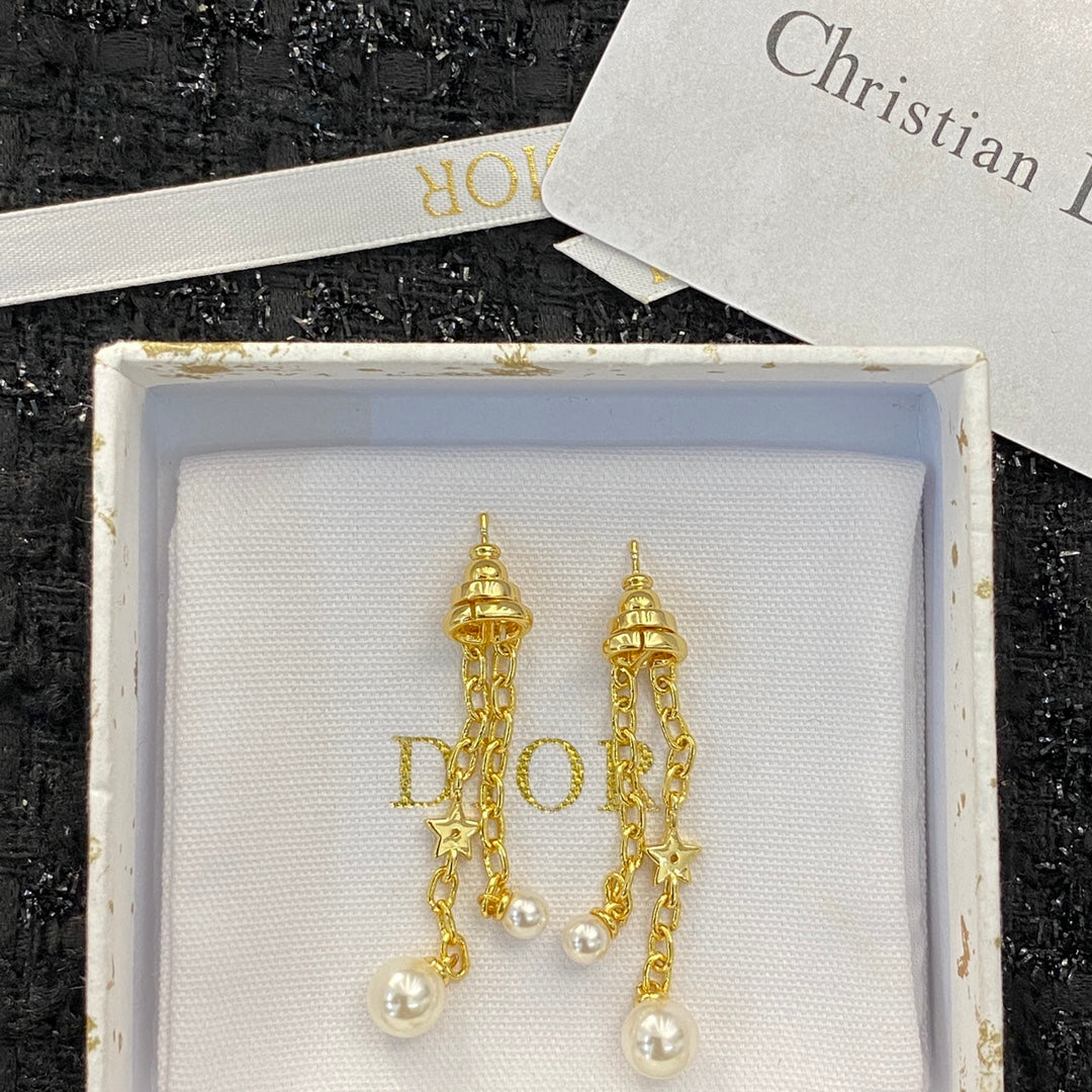 DEM243 New Arrive Fashion  Hot Sale  with Diamond Long Pearl Earring  for Woman Jewelry To Choose