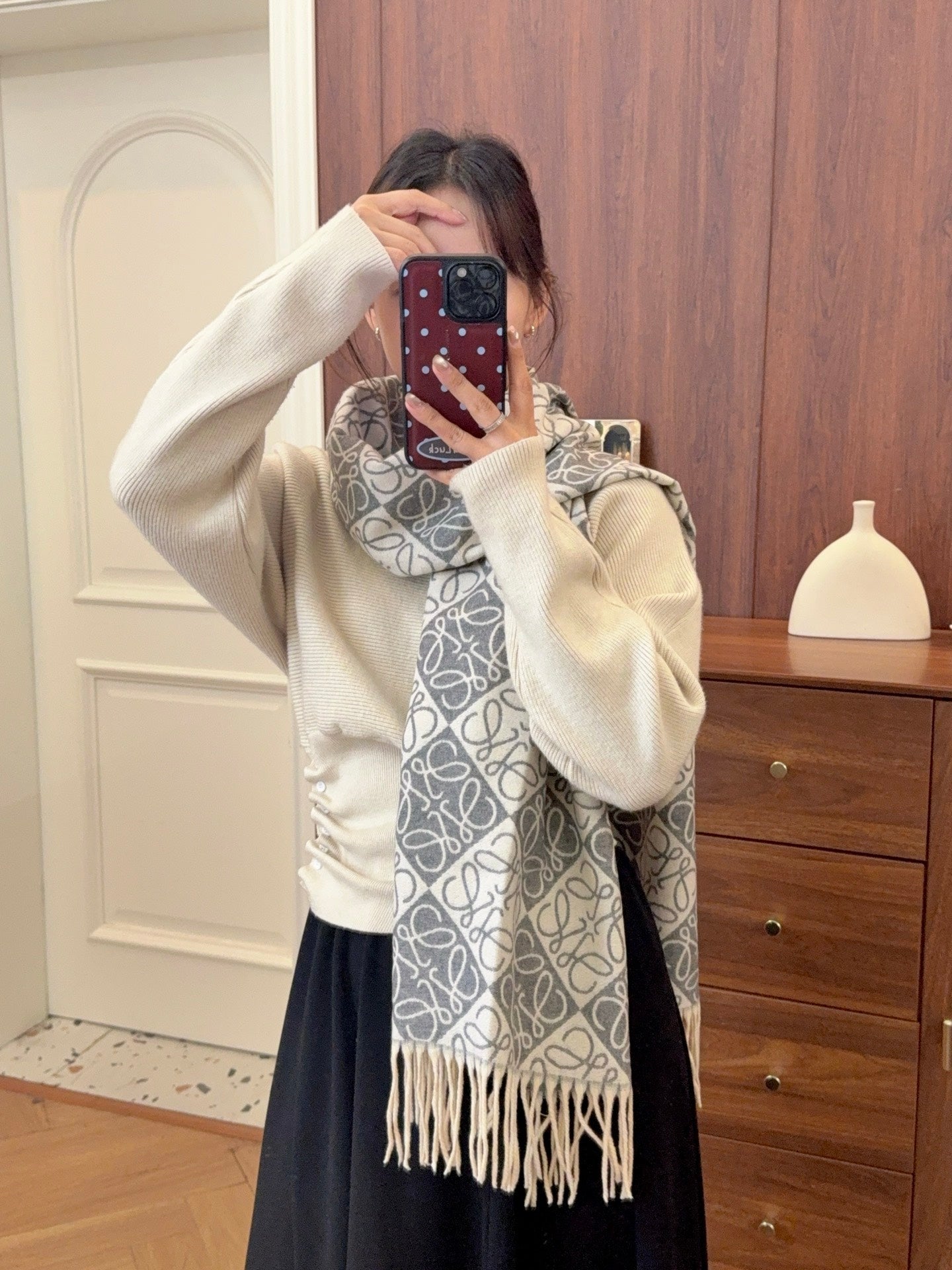 WEM01 luxury Designer Cashmere Scarf Winter Women Long Scarf Quality Headband Fashion Men brand Scarves Classic Printed Check Big Plaid Shawls Soft comfortable gift 65*180CM