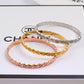 CEM187  Fashion  Stainless Steel 3 Color Bracelet Gold Silver Color Bracelet Bangle Bague Femme for Woman Gift
