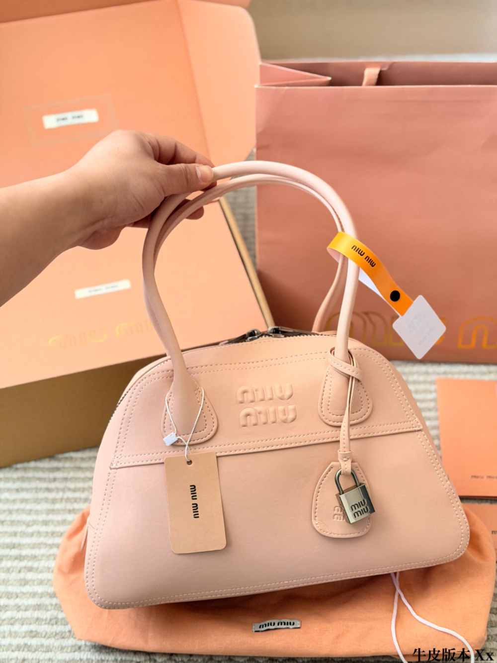 MIU08  New arrive fashion black brown pink white coffee bag for woman hands bag beautiful gift to choose gift   32*22cm