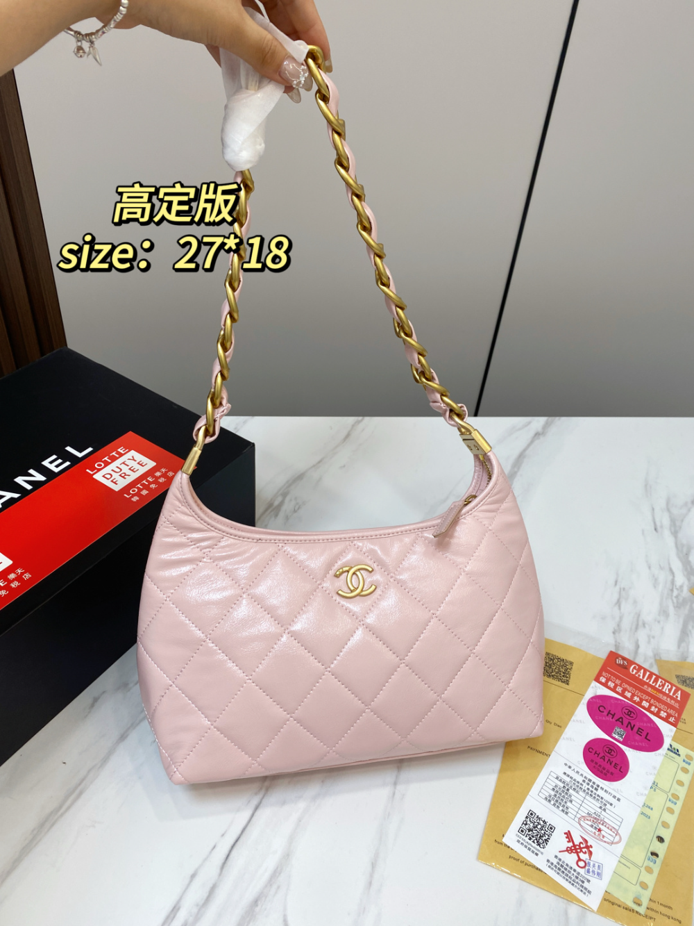 CEM390 New arrive fashion black white pink color bag for woman beautiful gift to choose size 27*18cm