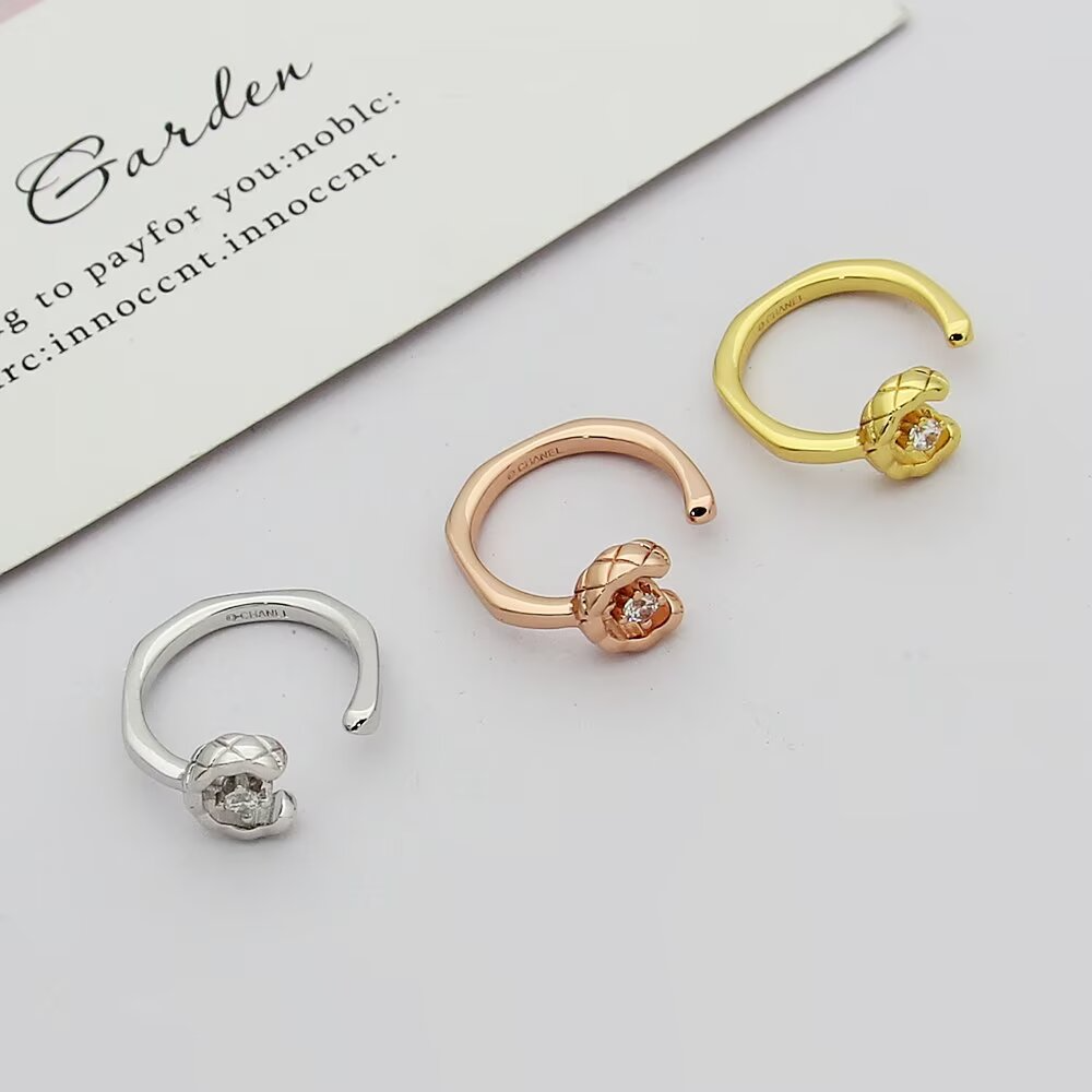 CEM273 The new diamond-patterned ash stone open-ended ring is a luxurious and high-end fashion and exquisite finger ring. It is a beautiful gift for women and can be given as a gift option