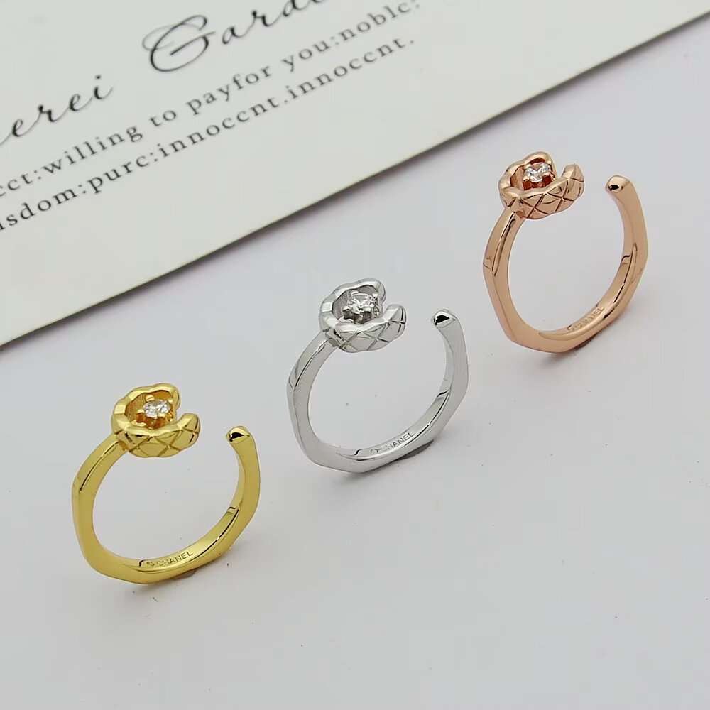 CEM273 The new diamond-patterned ash stone open-ended ring is a luxurious and high-end fashion and exquisite finger ring. It is a beautiful gift for women and can be given as a gift option