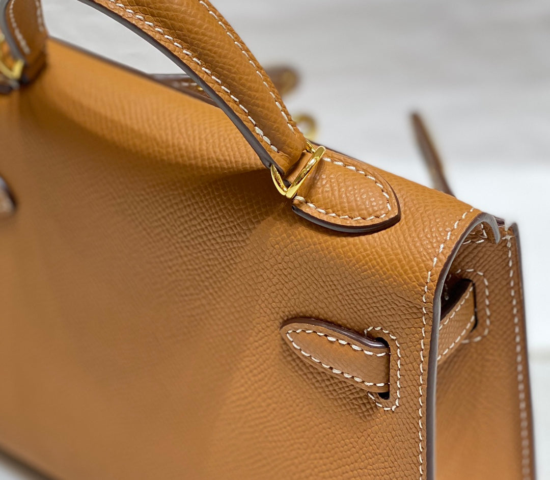 HEM92 TOP Original Top-grade original single-layer leather New Genuine Leather Women's Crossbody Stewardess 19CM