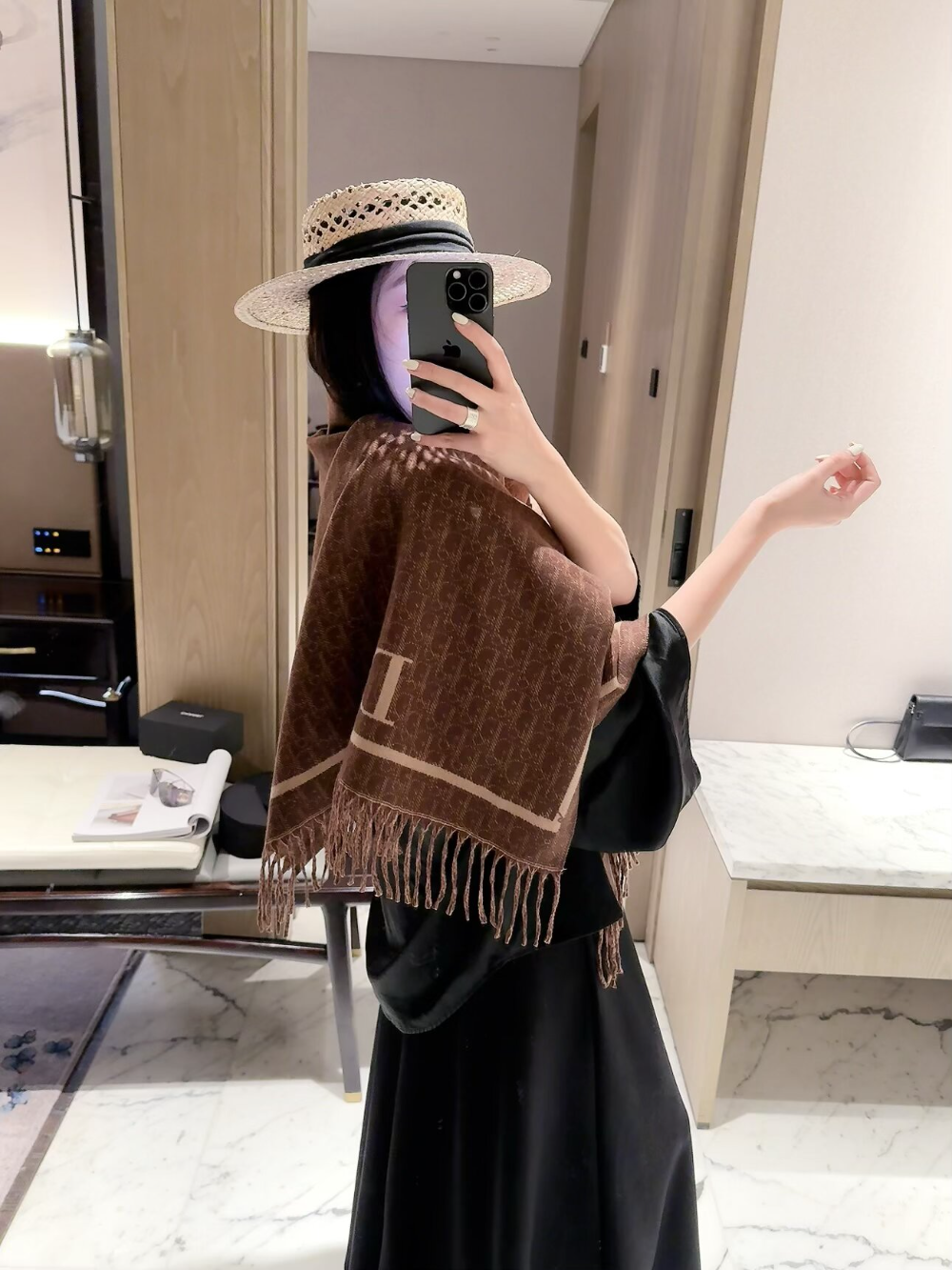 DEM392  new arrive  Hot sale black brown camel color fashion beautiful  scarf  for woman gift  to choose