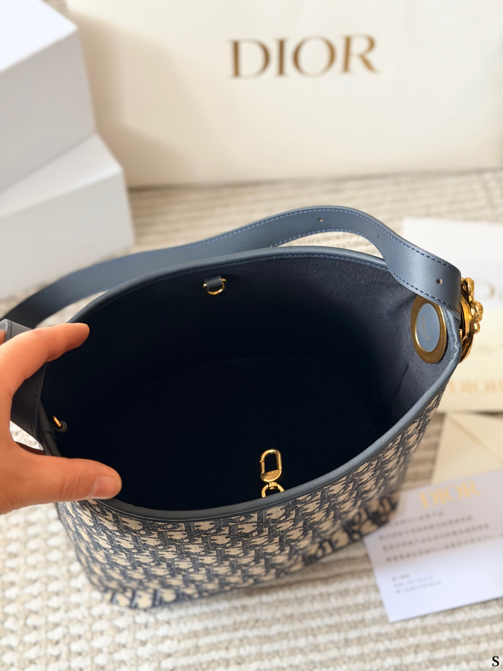 DEM353  New arrive fashion dee pblue color bag for woman beautiful gift to choose size 28cm