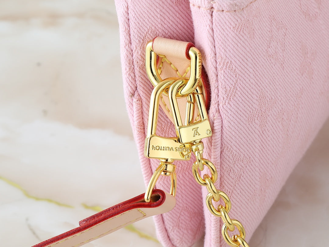 LEM249 Designer bag Classic pink Wallet Shoulder bag Date Code Handbag Purse 24.5 x 13.5 x 6.5cm