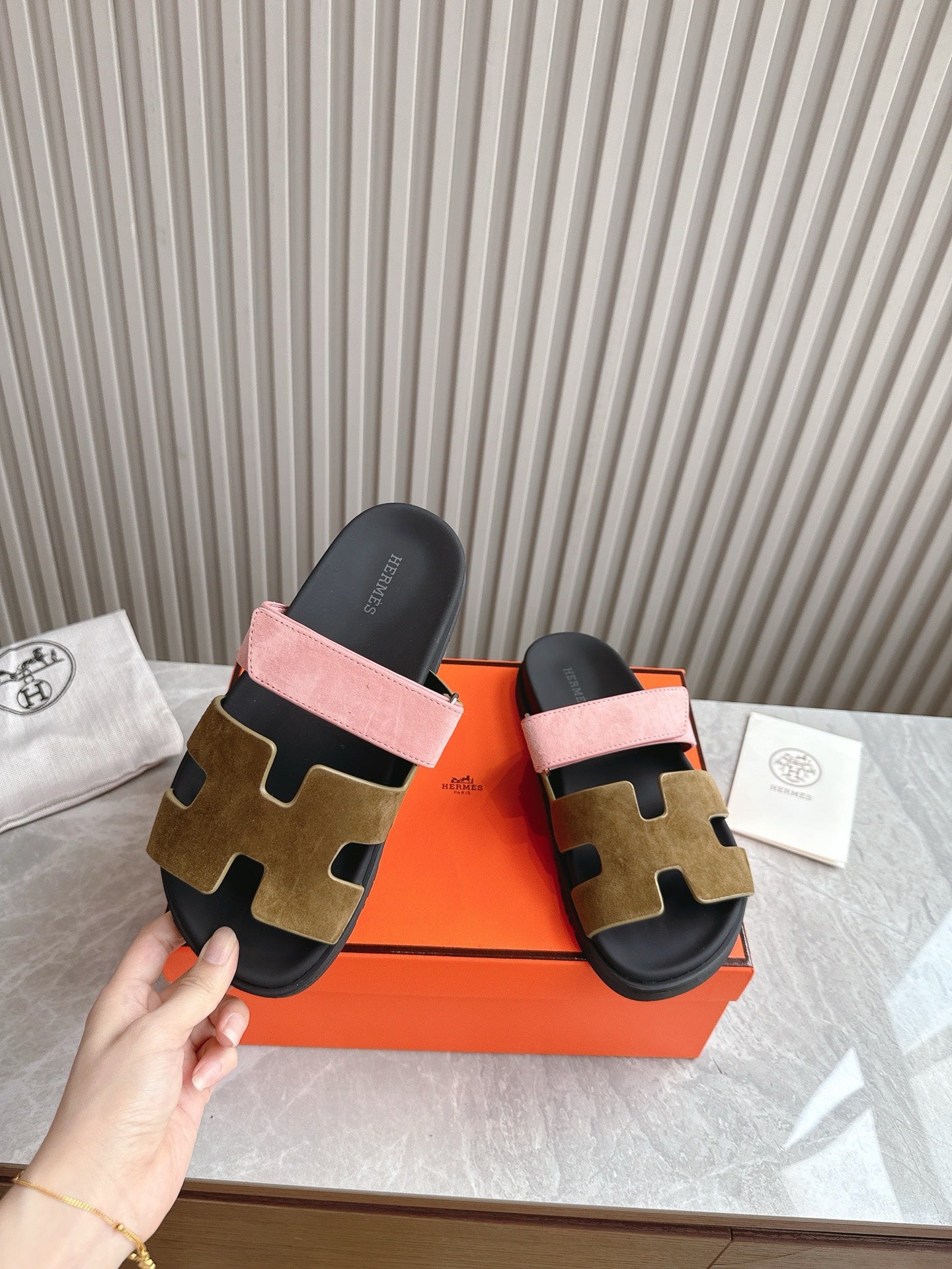 HEM101 Designer women Slippers sandals shoes for women mix color shoes high quality size 35 to 42