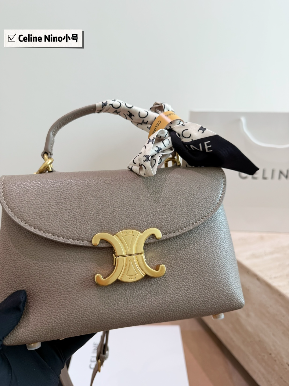 CLEM50 New arrive fashion black grey bag for woman hands bag beautiful gift to choose gift  20x13cm