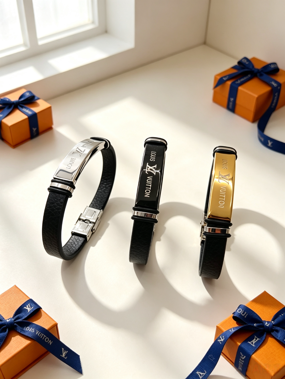 LEM567 New trendy three-dimensional metal letter bracelet a pair of ladies' accessories for couples