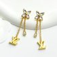 LEM395 New Arrive Fashion Gold Color Long Tassel letters Earring  for Woman Jewelry Beautiful Jewelry To Choose Gift No with Box