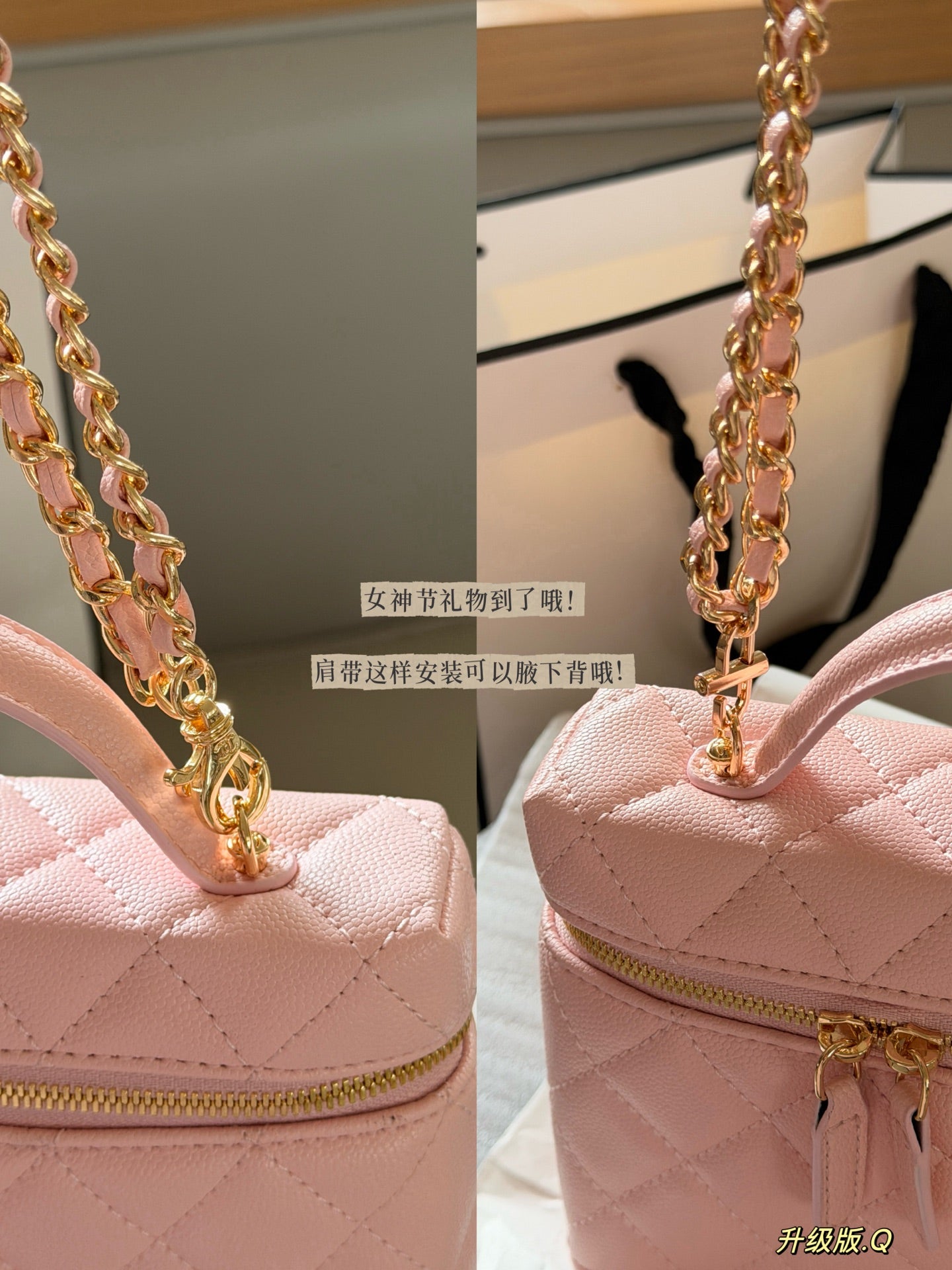 CEM245 New Designer Classic women black pink white handbag small size bag  20*12cm