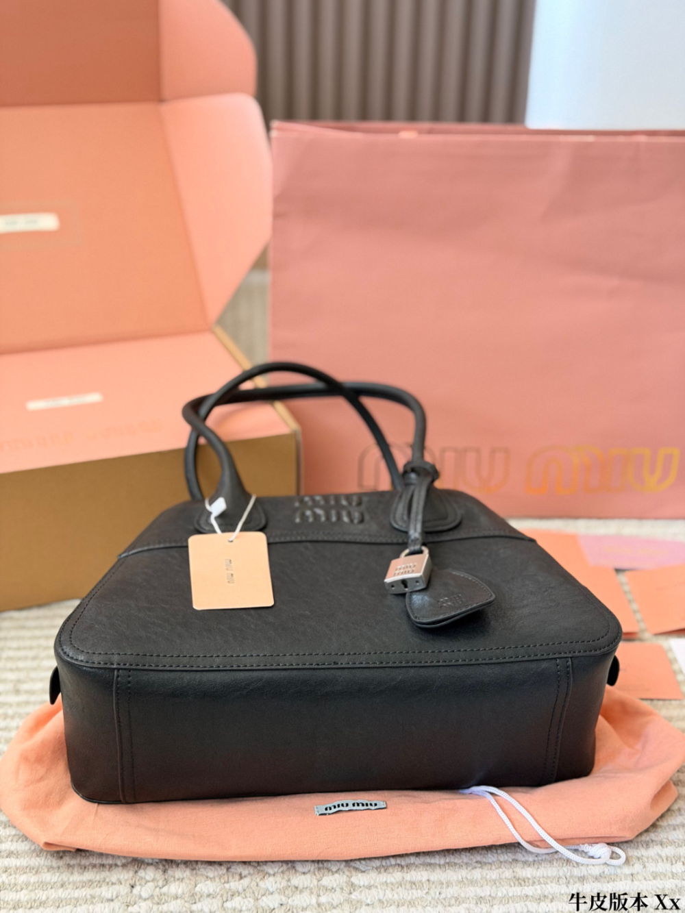 MIU08  New arrive fashion black brown pink white coffee bag for woman hands bag beautiful gift to choose gift   32*22cm
