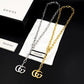 GEM151 New Arrive  Silver and Gold Color Necklace Fashion Design Charm for Women Jewelry 45cm Long