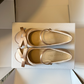 CEM298 New satin low-heeled Mary Jane shoes - Butterfly knot flat style fashionable and gentle women's shoes The color is exquisite and it is an excellent gift choice