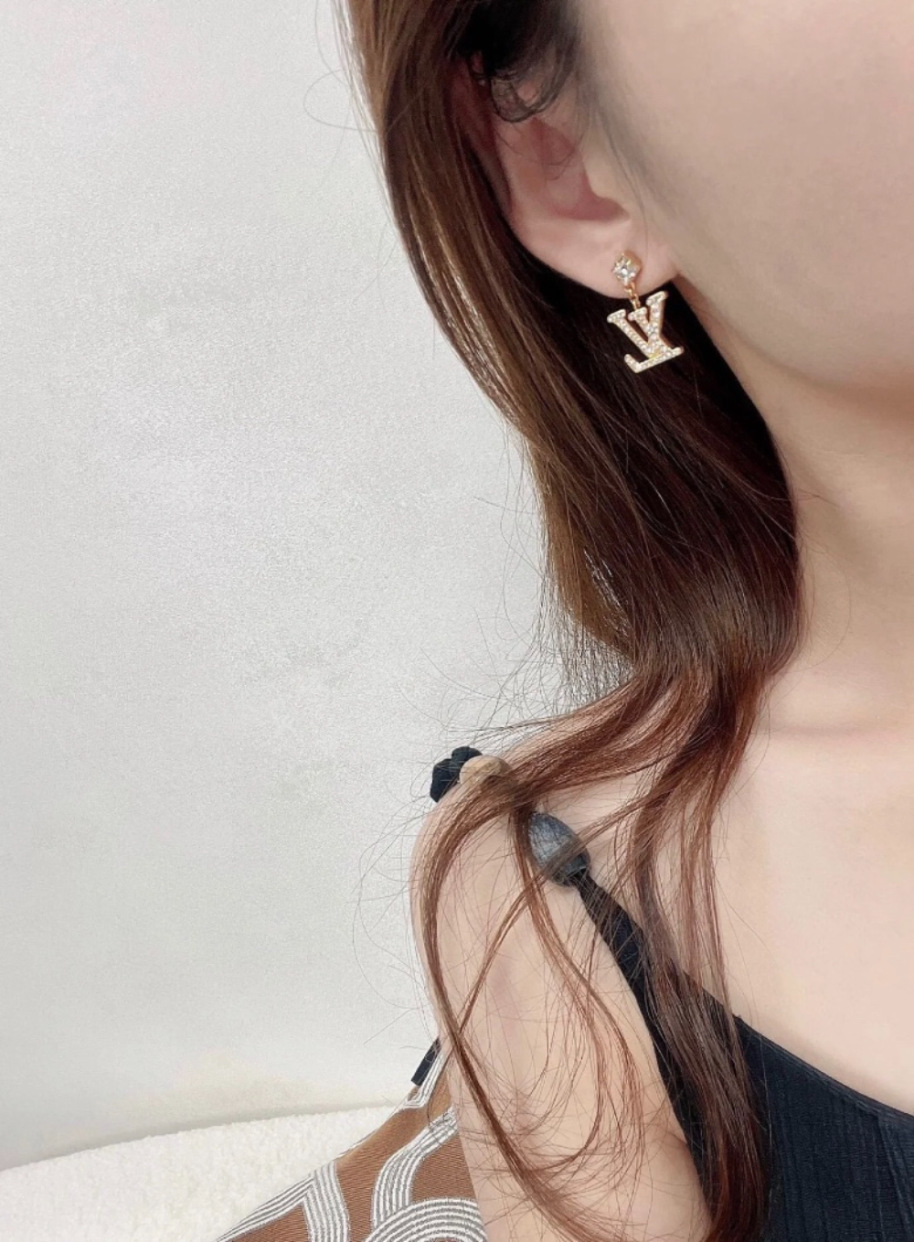 LEM393 New Arrive Fashion Gold Color  Full Diamond Earring  for Woman Jewelry Beautiful Jewelry To Choose Gift No with Box