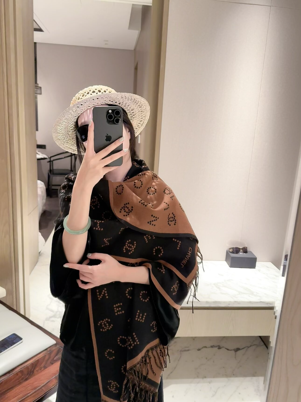 CEM484 new arrive  Hot sale khaki black color fashion beautiful  scarf  for woman gift  to choose