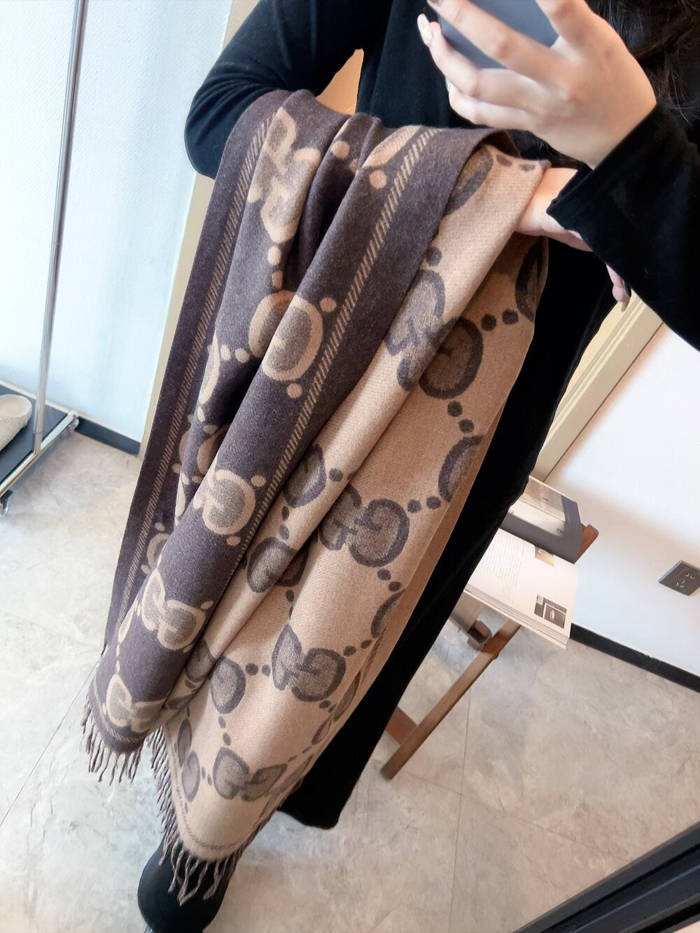GEM114 Cashmere knitted scarf Women Man Designer Scarf fashion brand Cashmere Scarves For Winter Womens and mens Long Wraps Size  60*200cm