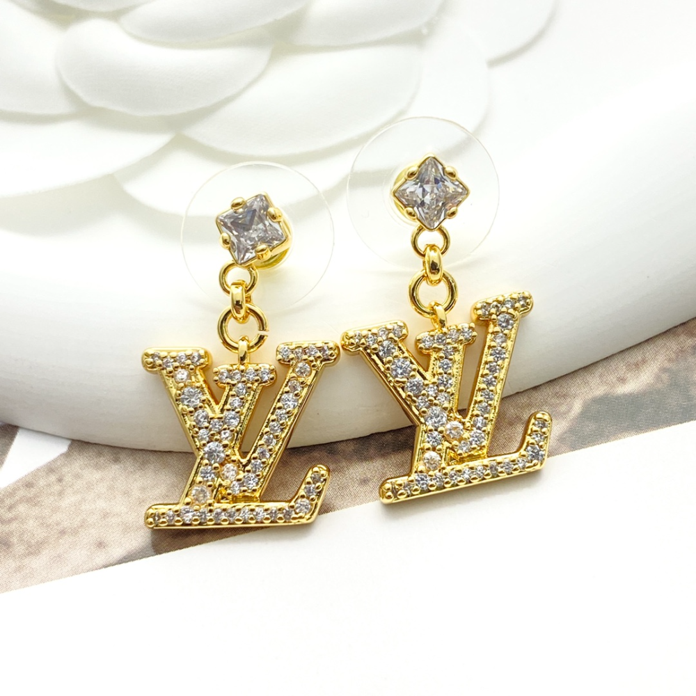 LEM393 New Arrive Fashion Gold Color  Full Diamond Earring  for Woman Jewelry Beautiful Jewelry To Choose Gift No with Box