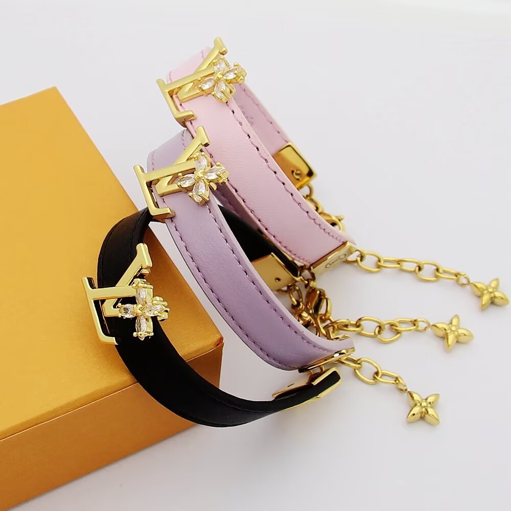 LEM264 Designers Mens Womens Bracelets Bangle Luxury Designer Jewelry Leather 18K Gold Plated Stainless steel Bracelet