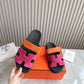 HEM101 Designer women Slippers sandals shoes for women mix color shoes high quality size 35 to 42