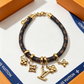 LEM657 New trendy European-style titanium bracelet with letter pendant suitable as a couple's accessory for ladies