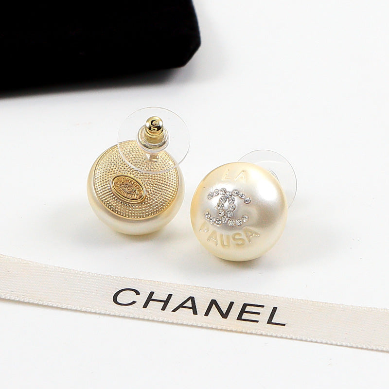 CEM194 Classic Diamond Earring Designer 18K Gold Cubic Pearl Pendant Stud Earring  Women Mens  Love Promise Jewelry