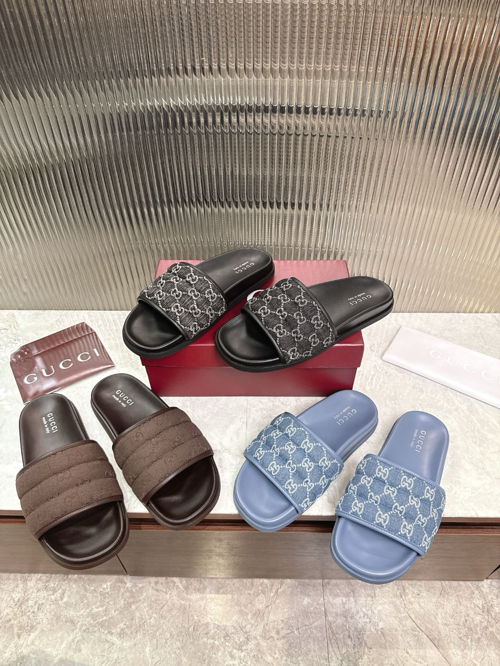 GEM166 New fashionable black blue brown women's shoes men's shoes available in various colors beautiful slippers excellent gift items